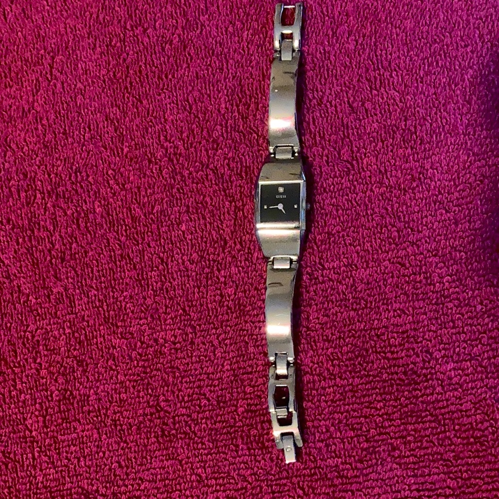 Vintage Guess watch w/ diamond in face. Silver!